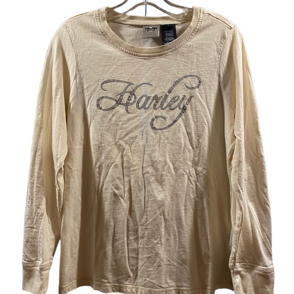 Ladies size L Harley Davidson long sleeve T-Shirt with sequins - Picture 2 of 3